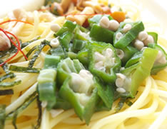 田舎オクラのさらさらパスタ